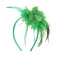 thumbnail image 1 of Ofertas Únicas 1 Pc Diadema Flores Plumas Accesorios para el Cabello para Mujeres Verde, 1 of 5