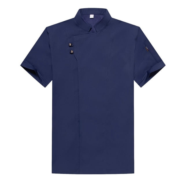Chaqueta de Manga Corta, Malla Transpirable Ventable Espalda Amigable con la Piel Uniformes Suaves para Restaurantes Tiendas de Comida Rápida , Soledad Chaqueta de chef de manga corta