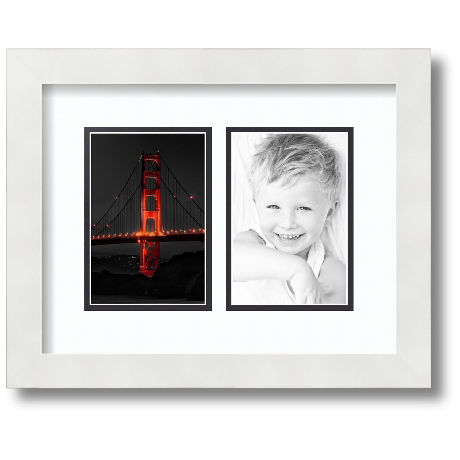 ArtToFrames Collage Photo Picture Frame with 2 4x6" Openings, Framed