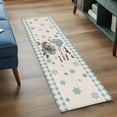 thumbnail image 3 of Runner Rug 2'x6', Blue Gnomes Washable Non-Slip Hallway Runner Rugs, Coffee Snowflake Winter Checkered Rustic Bedside Rugs Floor Mats Carpet Runners for Kitchen Bathroom Laundry Room, 3 of 8