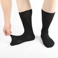 thumbnail image 3 of Diabetic Socks for Men Women Loose Fit Non-Binding Seamless Cuff Extra Wide Cotton Crew Socks, 3 of 5