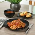 thumbnail image 2 of Gibson Home Queensland Black 12-Piece Stoneware Dinnerware Set, 2 of 9