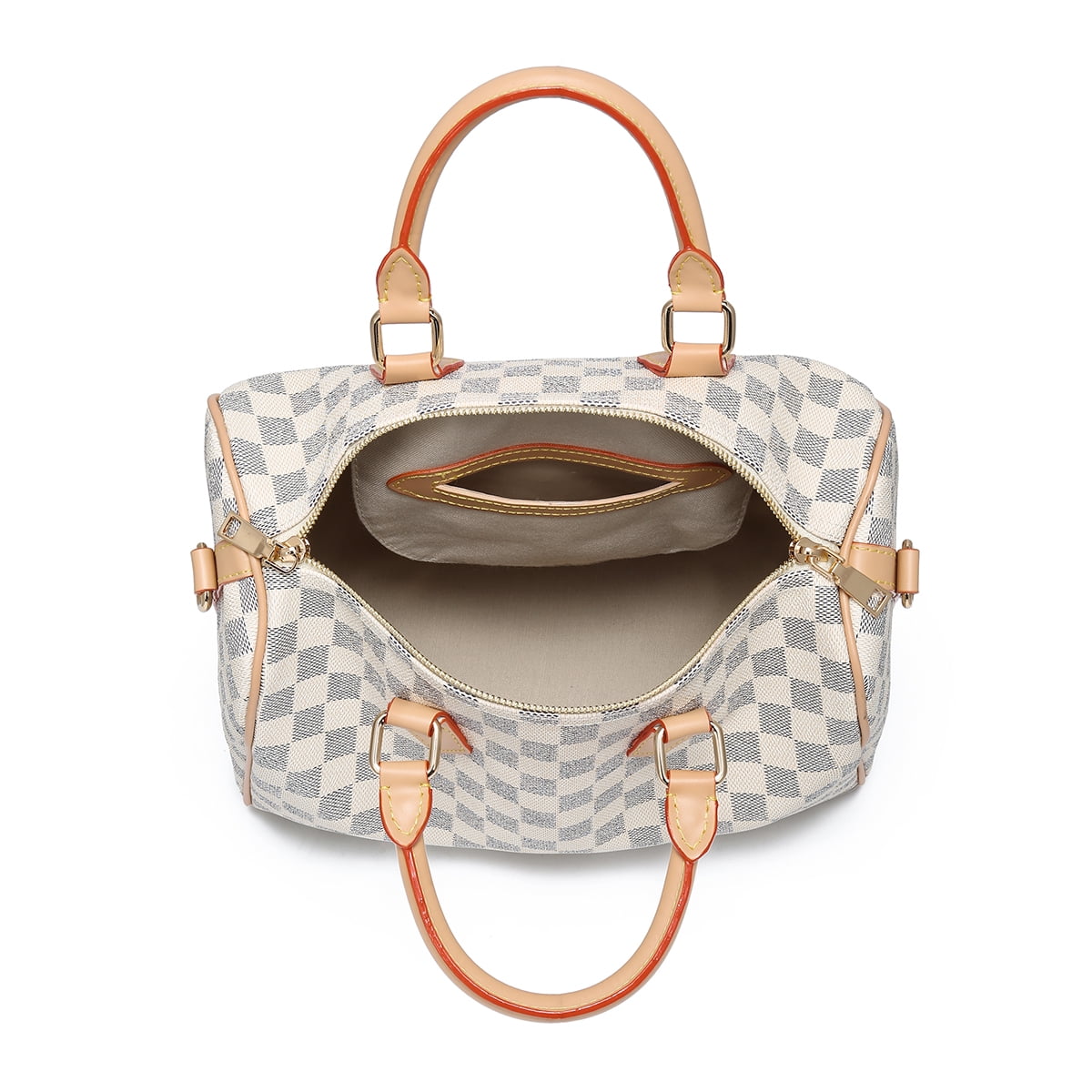 ZINTVVD Brown Checkered Crossbody Bags for Women Multipurpose