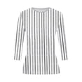 thumbnail image 7 of Ounisa Shirts for Women 3/4 Sleeve Plus Size Tops Loose Crew Neck T Shirts Casual Short Tight Elastic Summer Printed Tops, 7 of 7
