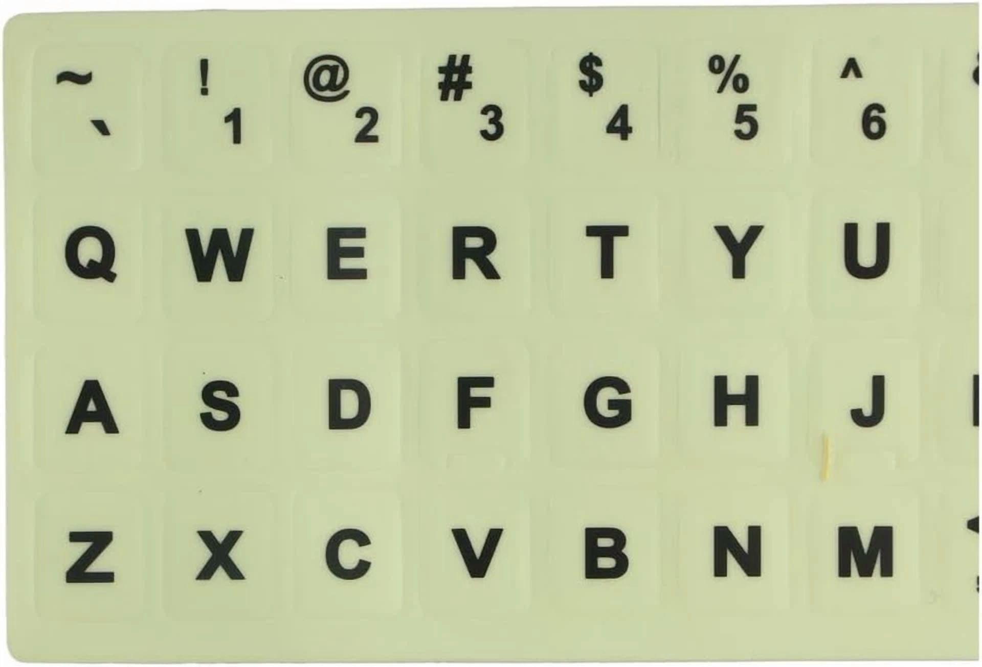 CRESTIN- 2 Pcs Universal English Keyboard Stickers, Glow In The Dark English Letter Ke...