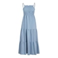 thumbnail image 2 of TopLLC Robe d'Été pour Femmes Tendance Boho Robes Amples à Bretelles Spaghetti Smockée à Étages Longue Sans Bretelles Bandeau Élastique Robe Maxi Robe de Plage Robe d'Été Robes d'Invitée de Mariage, 2 of 5