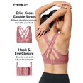 thumbnail image 3 of Sujetador deportivo Yvette High Impact, espalda cruzada, rosa, rojo, XL, 3 of 9