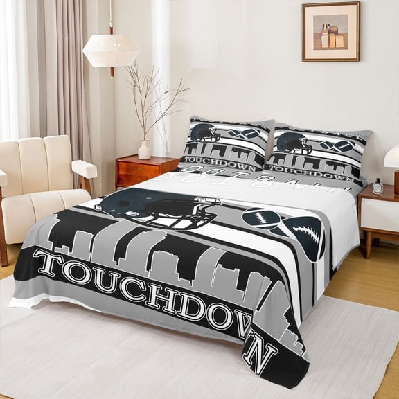 Erosebridal Teens Foxborouch Football Sheet Set Twin,Sport Theme Bedding Sets Twin Size,Rugby Decor,Breathable,3pcs