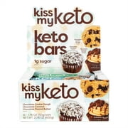 Kiss My Keto Bars Chocolate Variety, 12 Pack — Low Carb Low Sugar Protein Bars | Keto Snack Bars with MCT Oil, Nutritious Fats & Collagen