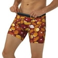 thumbnail image 3 of Picia Almond Nuts Pattern Men's Athletic Long Leg Briefs , Performance Stretch Underwear，Moisture-Wicking, 3 of 7