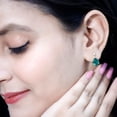 thumbnail image 6 of Rosec Jewels Lab Grown Emerald Teardrop Earrings for Women (3 Carat, AAAA Quality) - Certified Emerald Diamond Earrings, 10K Yellow Gold, 6 of 8