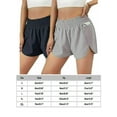 thumbnail image 6 of Gustave Women's Athletic Running Shorts with Zip Pockets Workout Sport Layer Active Shorts Elastic Quick-Dry Shorts Pants (L,Gray), 6 of 6