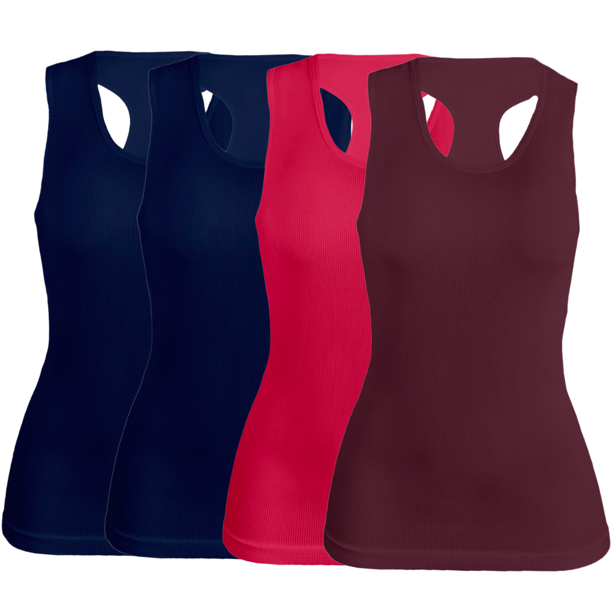 SET DE 4 BLUSAS UNITALLA CAMISETA PARA DAMA SURTIDO EN COLOR SIN MANGAS