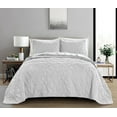 thumbnail image 5 of Quilt Set Full/Queen Size White - Oversized Bedspread - Soft Microfiber Coverlet for All Season - Includes 1 Quilt and 2 Shams, Ocean Star Pattern, 5 of 5