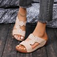 thumbnail image 5 of Summer Sandals Clearance, Xunlbb Summer New Foreign Trade Large Size Wedge Fish Mouth Solid Color Large Size One Line Outside To Wear Beach Sandals(Beige,Size:41), 5 of 8