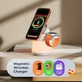 thumbnail image 3 of Wireless Charger 3 in 1, Magnetic Wireless Charger Stand with Night Light, 360° Rotation Portable Travel Charging Station Multiple Devices for iPhone 17/16/15/14/13/12, Apple Watch, AirPods Pro 3, 3 of 9