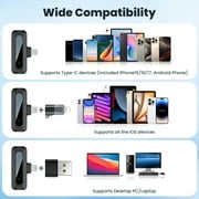 Microphone Compatible for iPhone/iPad/Android, Wireless Lavalier Microphone with Noise Reduction, Lapel Mic for Video Recording, Lav Mic Content Creator Interview for Vlog, 12H, 65ft