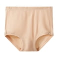 thumbnail image 2 of Lightweight Nylon High Rise Women's Underwear Plus Size Soft Stretch Briefs for Tummy Control & Comfort Beige 3XL, 2 of 3