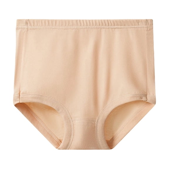Women's Plus Size High Waist Cotton Briefs, Full Coverage Tummy Control Panties, Breathable Soft Stretch Underwear Beige 3XL