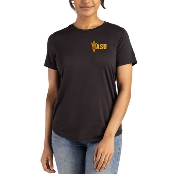 Women's Cutter & Buck Black Arizona State Sun Devils Coastline Epic Comfort Recycled T-Shirt
