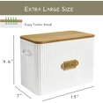 thumbnail image 3 of Extra Large Space Saving Farmhouse Bread Box with Wood Lid - Holds 2 Loaves - White Vertical Breadbox Bread Storage Bin Holder for Kitchen Countertop, 3 of 15