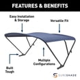 thumbnail image 2 of SureShade Power Pontoon Bimini Top - Black Anodized Frame, Navy Fabric, 2 of 6