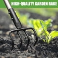 thumbnail image 4 of Long Hand Cultivator  Carbon Steel & Stainless Tiller Garden With Telescopic Handle And Soft Cover For Digging Loosening Weeding, 4 of 7