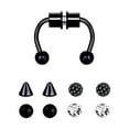 thumbnail image 3 of facefd Magnetic Fake Septum Nose Rings Hoop Horseshoe for Women Bright Black, 3 of 8