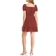 thumbnail image 3 of INSPIRE CHIC Women's Ruffle Hem Sweetheart Neck Heart Tie Front Mini Dress L Red, 3 of 7