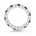 thumbnail image 3 of Gem Stone King 3.00 Cttw Blue Sapphire and White Created Sapphire Eternity Band Ring for Women in 925 Sterling Silver | Available in Size 5, 6, 7, 8, 9, 3 of 6