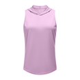 thumbnail image 3 of Women's Summer Sleeveless Hooded Tank Top Workout Athletic Hoodie (Pink L), 3 of 3