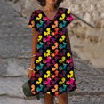thumbnail image 3 of Vestido holgado con escote en V hasta la rodilla estilo vintage de Disney, Minnie y Mickey Mouse, elegante vestido de verano 2024 con estampado floral para mujer, 3 of 5