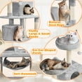 thumbnail image 4 of Yaheetech Multi Level Cat Tree with 2 Condos and 2 Plush Perches, Light Gray, 4 of 7