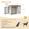 thumbnail image 3 of Hzuaneri Dog Crate Furniture with Barn Door, 31.9" Heavy Duty Wooden Kennel for Small Medium Dogs, Farmhouse Style, White Brown, 3 of 7