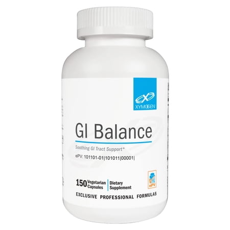 XYMOGEN GI Balance - Supports Gastrointestinal Health & Healthy Bowel Movements - Free of Gluten, Dairy & Soy - 150 Capsules