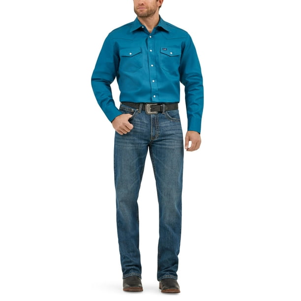 Camisa Wrangler de corte vaquero con dos bolsillos y manga larga