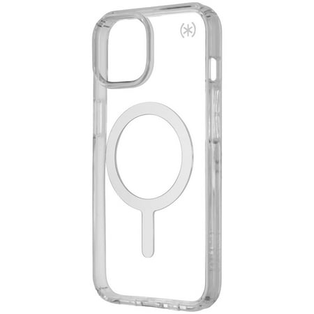 Speck Perfect-Clear Case with MagSafe for iPhone 14 and iPhone 13 - Silver/Clear