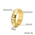 thumbnail image 2 of PAMTIER Men's Stainless Steel 8MM Simple Hip Hop Domed Cross-Cut Triangles Spike Biker Rotatable Fidget Ring Anxiety Wedding Band Gold Size 10, 2 of 5