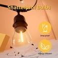thumbnail image 6 of BAKIBO Ambience Pro Incandescent Outdoor String Lights, Commercial Grade Waterproof Patio Lights with 48 Ft Dimmable Edison Bulbs, Porch String Lights for Patio, Backyard - 15 Bulbs 11W, 6 of 8