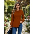 thumbnail image 5 of OALUXE Pleated Blouses for Women Long Sleeve Shirts Dressy Casual Tunic Tops with Smocked Cuffs, 5 of 7