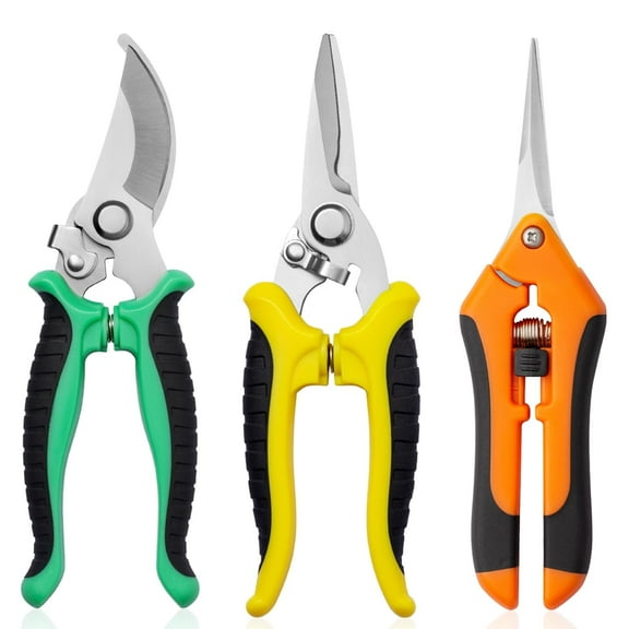 DEIKAL Garden Pruning Shears 3 Pack Gardening Shears Garden Scissors Stainless Steel Garden Shears Pruning Scissors Garden Clippers Pruning Shears for Gardening Garden Tools