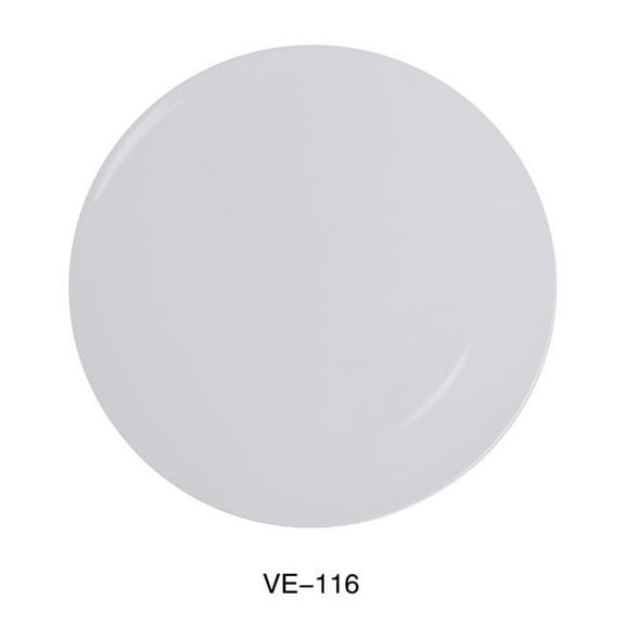 Yanco VE-116 Venice Collection 16" Round Pizza Plate, Melamine, White Color, Pack of 6