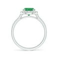 thumbnail image 2 of ANGARA Natural Round 1.2 ct Emerald Halo Ring with Diamond Accents in 14K White Gold for Women (Size-7mm) | May Birthstone, Birthday, Anniversary, Jewelry Gift for Women | Natural Emerald Ring, 2 of 8