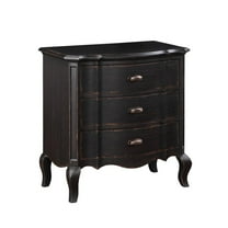 ACME Chelmsford 3-Drawer Contemporary Wood Nightstand in Antique Black