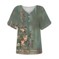 thumbnail image 4 of Bogo Summer Tops For Women With Sleeves Womens Tops Short Sleeve Dressy Casual Womens Blouses Dressy Casual Black Cotton V Neck T Shirts Women Plus Size, 4 of 4