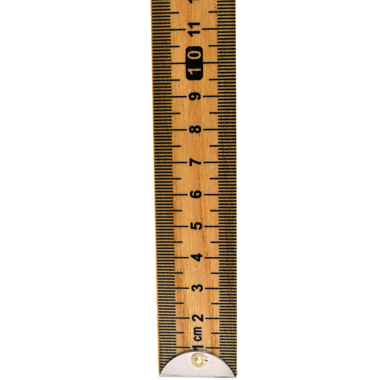 Meter Stick - Double-Sided Hardwood Metric Meter Stick with Horizontal  Reading and Protective Metal Ends