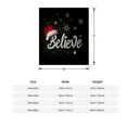 thumbnail image 3 of Cozy Flannel Blanket with Festive ' Believe ' Design & Snowflakes - Soft Warm Throw for Sofa Travel Bed and Chair, 3 of 5
