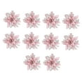 thumbnail image 1 of 10 piezas de adornos navideños de flor de Pascua de 5,7 pulgadas con purpurina navideña. Rosa, 1 of 9