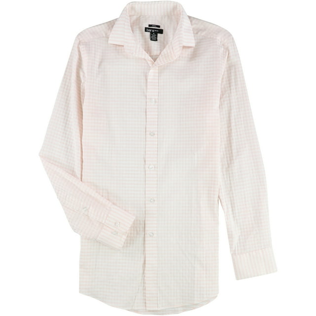Camisa de vestir bar III con Botones de sarga elástica para hombre rosa 14.5 cuello 32-33 Manga