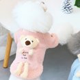thumbnail image 5 of Suéteres para mascotas, ropa de vellón con oso, ropa para perros, suéteres cálidos de invierno para cachorros, trajes para niños y niñas con gatos pequeños (rosa) L, 5 of 5